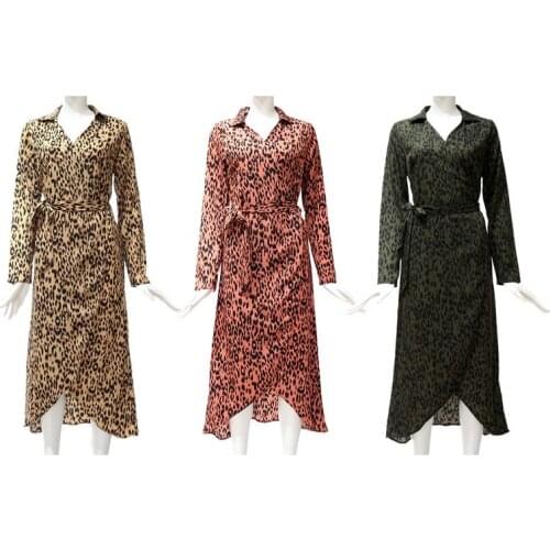 Women Spring Fashion V-Neck High Waist Lace Long Sleeve Chiffon Ladies Dress Elegant Casual Large Size Dress Hot Sale 2019