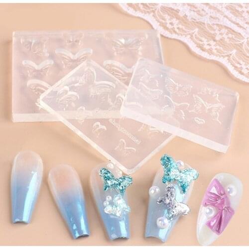 1Pcs Nail Art Decorations Butterfly Silicone Mold For Manicure Nail Design DIY Nail Jewelry Nail Mould Nails Accessories