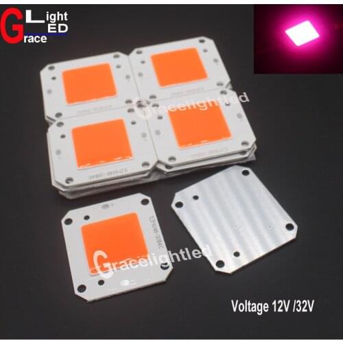 10pcs/lot 50W Full Spectrum 400-840nm LED COB chip DC12V /32V/220V 110V (, Integrated Smart IC Driver ) 50Watt plant growth