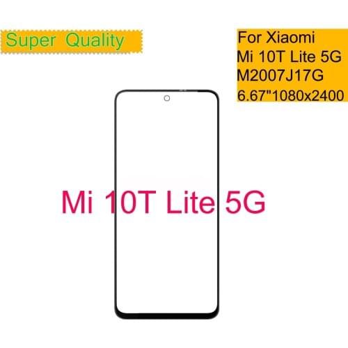 10Pcs/Lot For Xiaomi Mi 10T Lite 5G M2007J17G Touch Screen Panel Front Outer Glass Lens Front LCD Glass Lens With OCA Glue