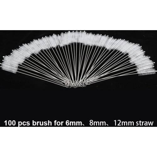 100Pcs Cleaning Brush for Metal Straw E-co Friendly Reusable Washing Brush for 6mm 8mm 12mm Straws Milk Bottle Water Cup