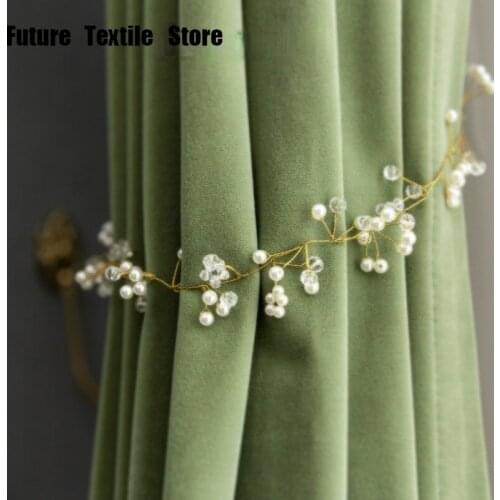2021 New Solid Color Retro Velvet Velvet French American European Villa Curtain Curtains for Living Dining Room Bedroom