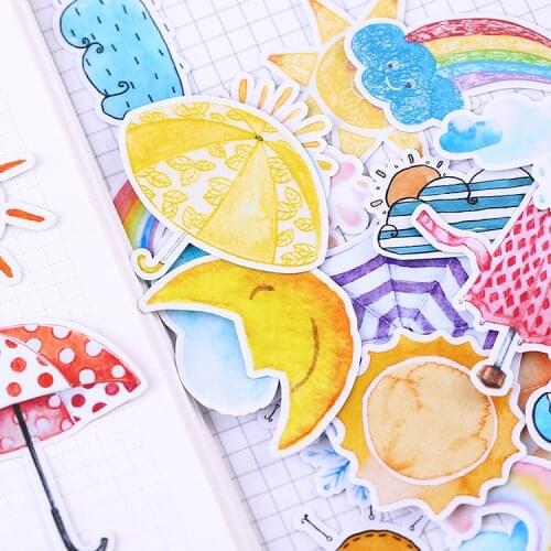23 PCS Lovely weather mini Paper Stickers Crafts And Scrapbooking stickers book Decorative sticker DIY Stationery