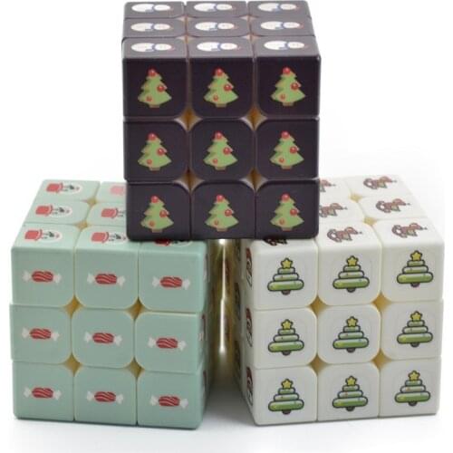 3*3*3 Magic Cube Magnetique speed cube Puzzle cube UV printing 3D embossed Christmas tree old man gift cube educational toys