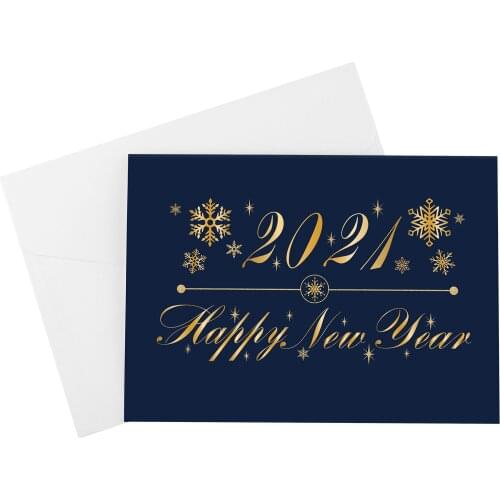 STOBOK 30pcs Happy New Year 2021 Gift Cards With Envelopes White Cardboard Blessing Cards Blank Greeting Cards With Envelope