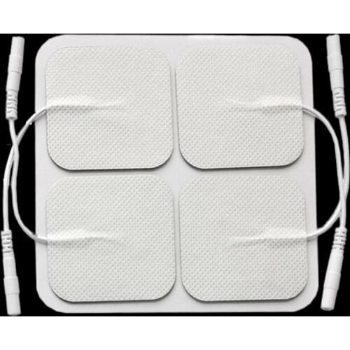 4/20pcs 5x5cm high quality Nerve Stimulator Silicone Gel Electrode Pads Tens Electrodes Digital Therapy Machine Massage 2mm Plug
