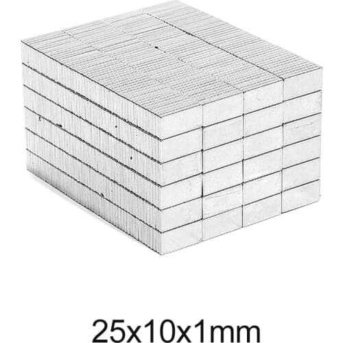 5~500PCS 25x10x1 Search Magnet Strong 25mm*10mm Small Block Powerful Magnetic Magnets 25x10x1mm Strong Neodymium Magnet 25*10*1