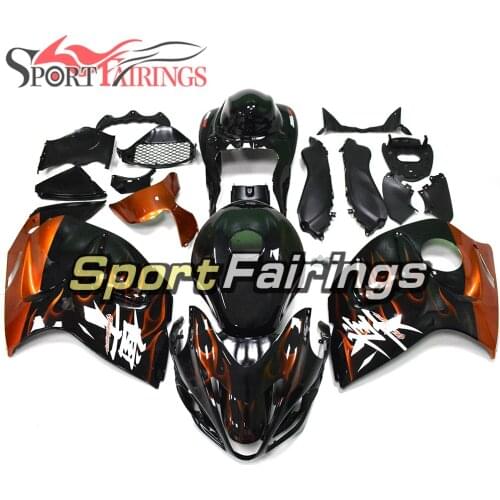 ABS Plastic Motorcycles Fairing Kit For Suzuki GSXR1300 Hayabusa 2008 - 2016 09 10 11 12 13 14 15 Black With Orang Flame Cowling