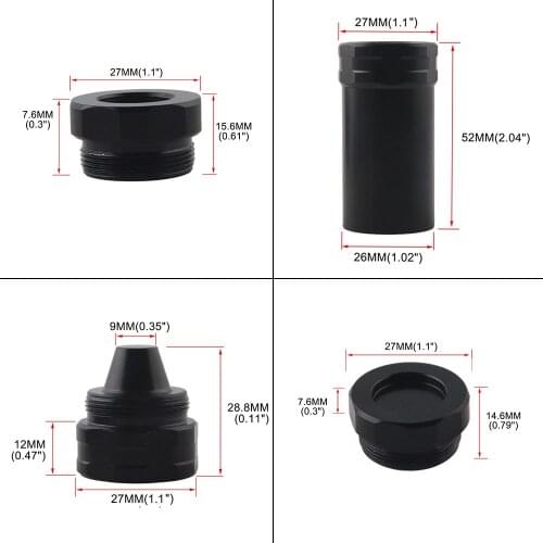 6.4 inch 1.1 OD 1/2x28+ 5/8-24 aluminum Fuel Filter modular car engine for NaPa 223 5.56 solvent traps adapter MST with JIG