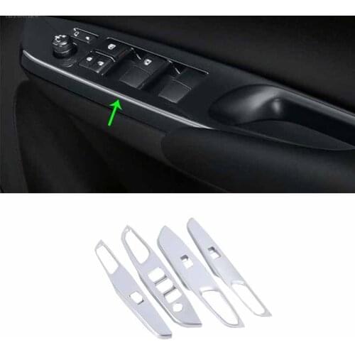 Car Accessories Interior Decoration LHD ABS Armrest Window Lift Down Rises Cover For Toyota Vios/Yaris Sedan 2019 Car Styling