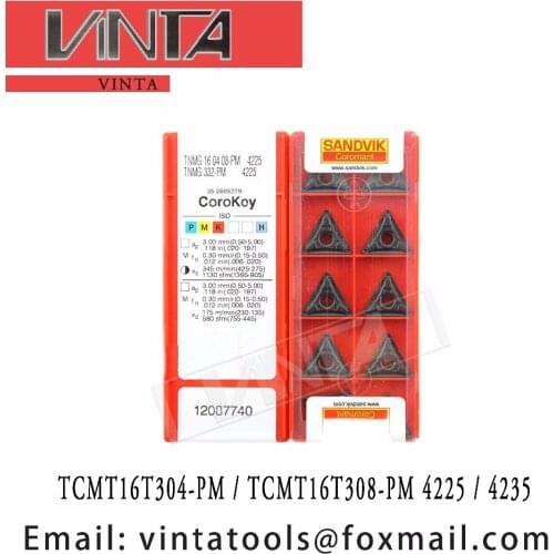 Free shipping high quality TCMT16T304-PM 4225 / TCMT16T304-PM 4235 / TCMT16T308-PM 4225 / 4235 cnc carbide turning inserts