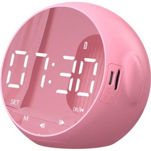 Mini Wireless Bluetooth Speaker Small Alarm Clock Portable Bass Music Fm Radio Digital Watch LED Electronic Desktop Clock