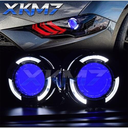 XKM7 Lenses For Headlight Angel Eyes Bi-xenon Lens Devil Projector 3.0 inch H4 H7 Car Lights Accessories Tuning H1 HID LED Bulb