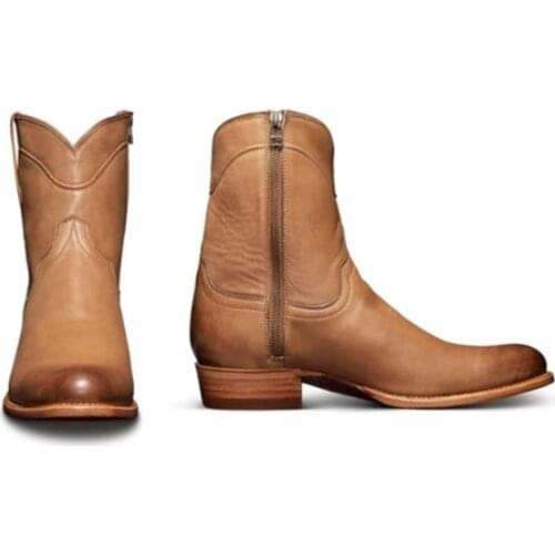 Pointed embroidered retro mens Bootsl Martin Boots Platform ankle Boots Autumn Winter combat boots women Shoes Plus Size 38-48