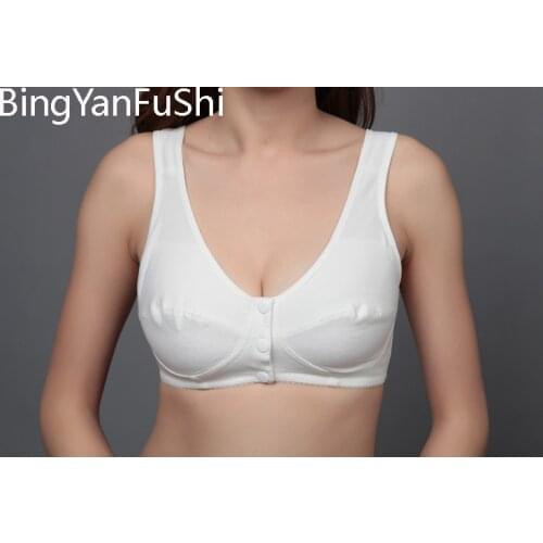 BingYanFuShi Brand women bra sexy vest push up bras cotton wireless everyday mother BH plus size 34-100 B C D cup lingerie C3