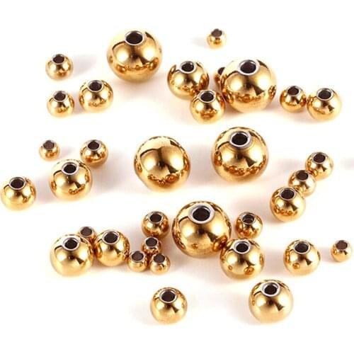 Stainless Steel Spacer Beads Bulk Loose Bead DIY Bracelets for Jewelry Making Supplies Findings Handmade Accessories