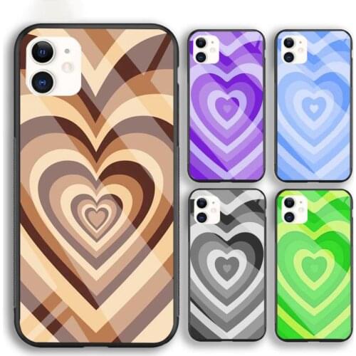 Latte Love Coffee Green Pink Heart Phone Case For Iphone 6 6s 7 8 Plus XR X XS XSmax 11 12 Pro Mini Max Tempered Glass