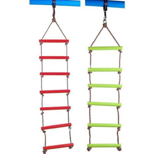 Kids Indoor and Outdoor Playhouse Climbing Toy, Hanging Swing 6 Rungs Rope Climbing Ladder Toy Garden Playing
