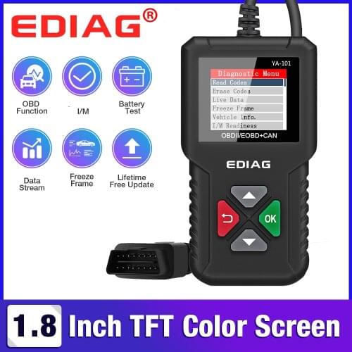 Ediag YA101 Code Reader OBDII/EOBD Battery Test YA-101 Auto Diagnostic Tool Graph Datastream OBD2 Real 16Pin DIY Scanner CR3001
