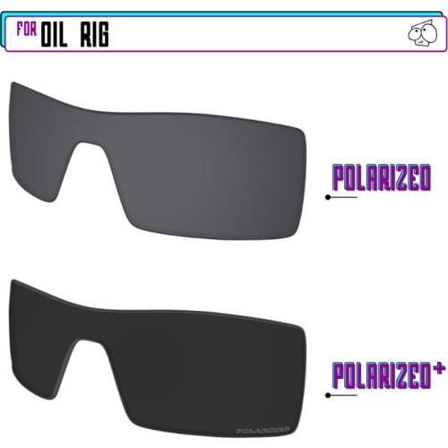 EZReplace Polarized Replacement Lenses for - Oakley Oil Rig Sunglasses - BlackP Plus-BlackIRP