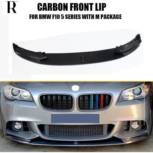 F10 F11 Carbon Fiber MP Style Carbon Fiber Front Bumper Lip for BMW 520 528 535 550 M Sports Sedan & Wagon 10 - 16