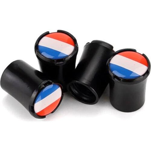 4pcs/Lot France Flag Car Tire Valve Caps For Daewoo Matiz Nexia Lanos Nubira Wheel Tires Air Dust Waterproof Screw Airtight Cap
