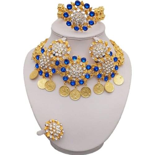 Wedding sets jewelry gold african big jewelry sets african bead jewelry set 24k wholesale african jewelry necklace