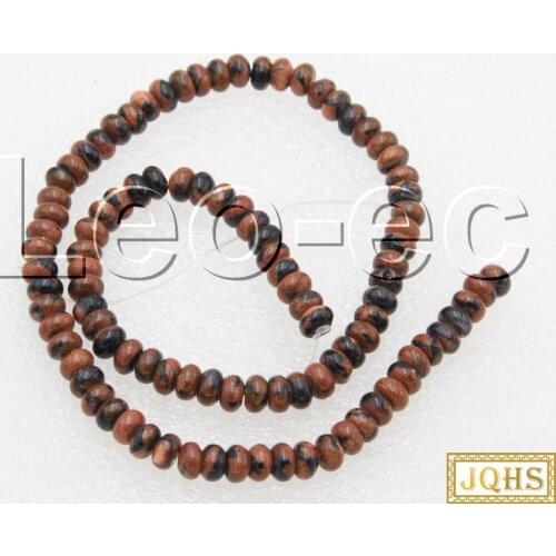 Natural 4X6mm Gold sand Stone Rondelle Loose Beads for Jewelry Making Strand 15" v1610