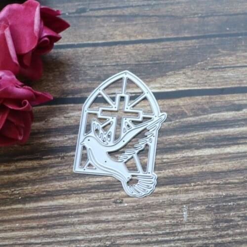 Peace Dove Metal Cutting Dies Cross Window Stencil for DIY Scrapbooking Album Decorative Paper Cards Embossing Cut Dies