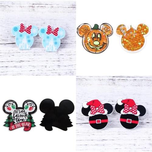 Cartoon Animal Mouse Acrylic Flatback Planar Resin DIY Making Hairpin Bows Earrings Phone Case Gift Decor Accessory,5Yc19826