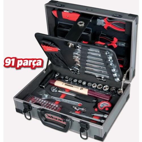 Hand tool set, caliber, industrial tweezers, tool part, scissors, screwdriver, roulette, tool bag