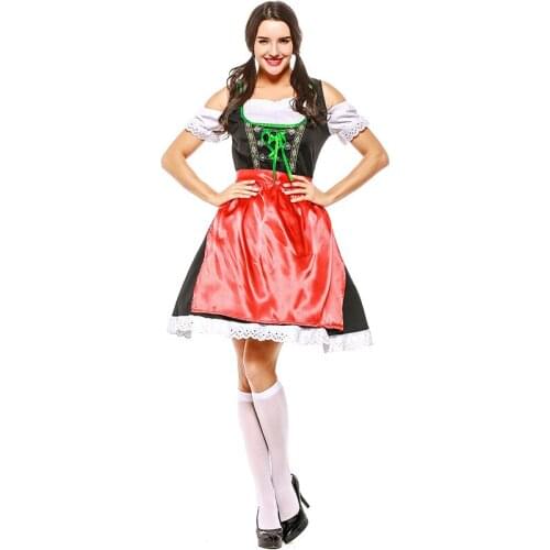 German Ding Dong Costume Oktoberfest Wine Girl Costume Bavarian Traditional Costume Beer Long Skirt