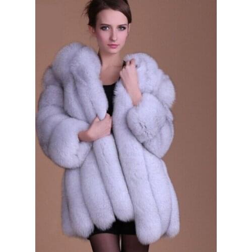 New natural fox fur coat women long fox fur jacket thick fur waistcoats for winter big size Free Shipping H838