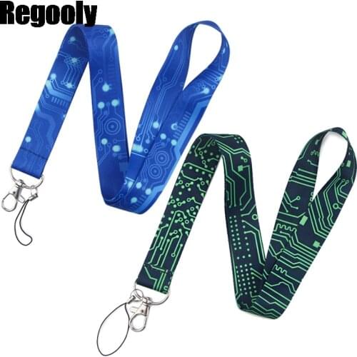 Computer motherboard Neck Strap Lanyards ID badge card holder keychain Mobile Phone Strap Gift Ribbon webbing necklace