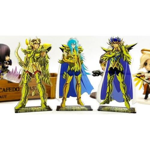Saint Seiya Zodiac Aiolos Aphrodite Death Mask acrylic stand figure model plate holder cake topper anime Japanese
