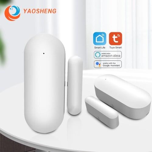 Tuya WiFi Door Sensor Smart Door Open/Closed Detectors Smart Life APP Magnetic Switch Window Sensors Work With Alexa&Google Home