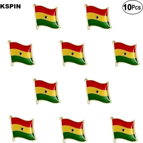 Ghana Flag Lapel Pin Flag badge Brooch Pins Badges 10Pcs a Lot