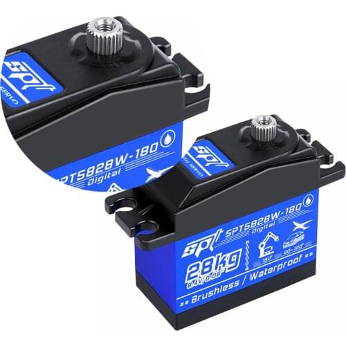 SPT SPT5828W-180 28KG Large Torque Brushless Waterproof Digital Servo For RC Car Robot Boat Airplane Helicopter Model Toys