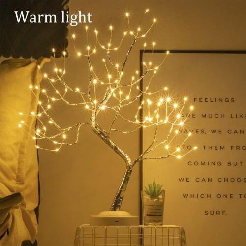 Night Light Tree-Shaped LED Light Bonsai Style Desktop Table Lamp Touch Switch Control Christmas Decoration Light Gift