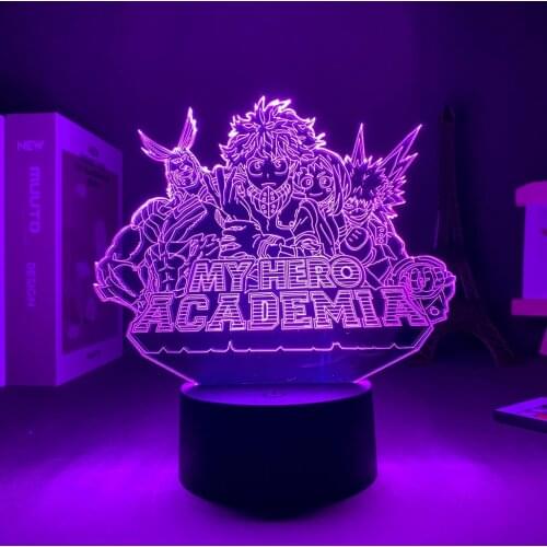 Anime My Hero Academia Todoroki Shoto Led Night Lights Xmas Gift Bedroom Decro Remote Light Boku no Hero Academia 3D Led Lamp