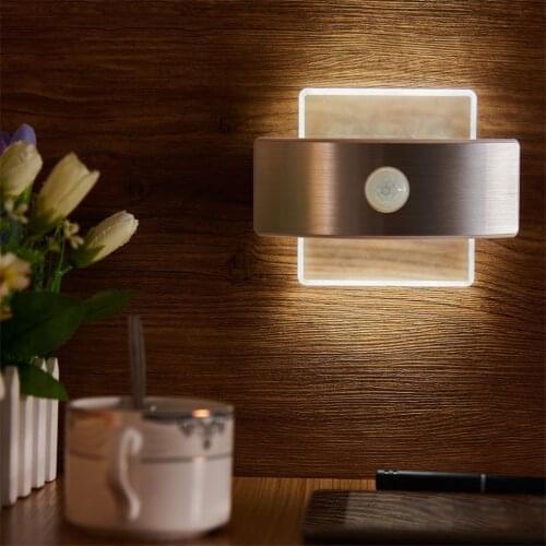 LED Sensor Light Human Body Induction Lamp Bedroom Wall Lighting Bedside Corridor Closet Light Chargeable Home Small Night Lamp