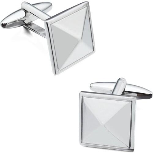 Trendy Square Plain Metal Man Shirt Cuff Links Best Man Gift for Wedding Business