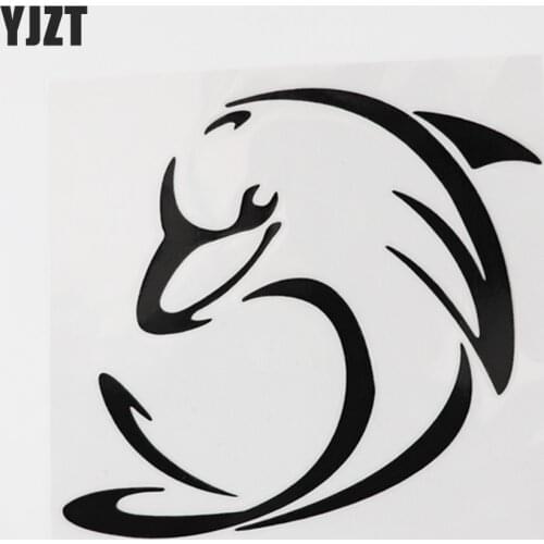 YJZT 13.3CM×12CM Amusing Dolphin Decal Ocean Animal Vinyl Car Stickers 13D-1051