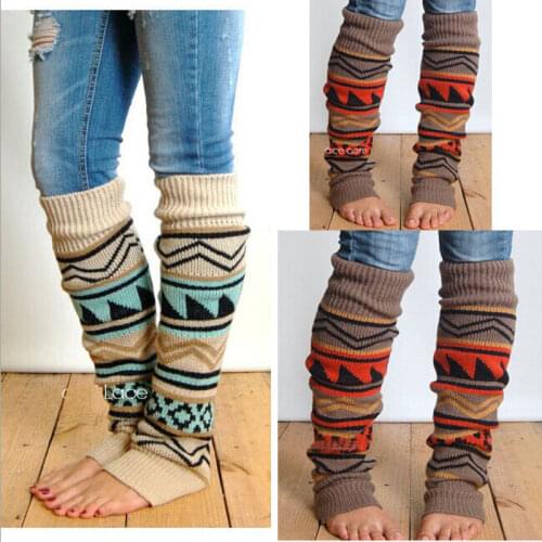 Women Ladies Winter Spring Knit Crochet Leg Warmers boots Knee Trim Boot Legging Warmer Solid Color Body Warmer polainas