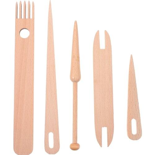 1 Set Weaving Loom Tools Wood Weaving Comb Weaving Stick DIY Knitted Tools