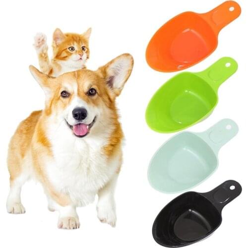 1Pc Blue/Orange/Green/Black Pet Feeding Shovel Cat Food Scoop Large Capacity Thickening Cat Dog Spoon Plastic Shovel Pet Feeder