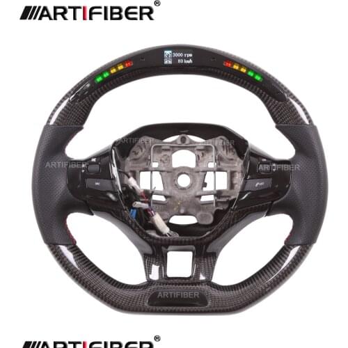100% Real Carbon Fiber LED Steering Wheel for Peugeot 306,3008,GTI