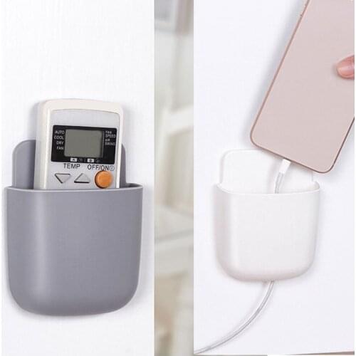 2 Pieces Storage Box Air Conditioner TV Remote Control Storage Holder Stand Container Wall Mounted Organizer