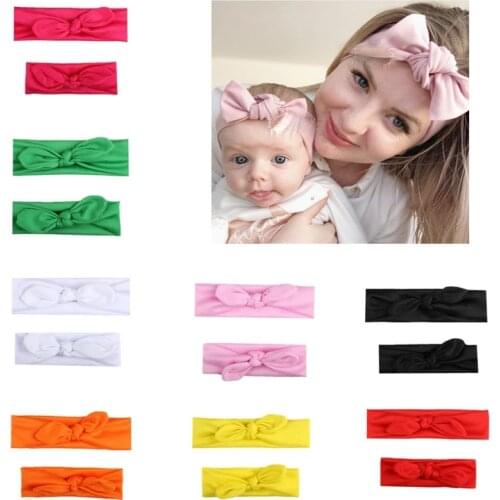 2PCS Mother Daughter Children Baby Girl Bow Hair Band Hair Band Accessories Parent-child Family Headdress Hair Band Headdress