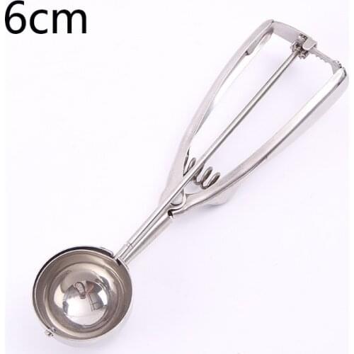 4/5/6CM Ice Cream Spoon Stainless Steel Spring Handle Cookie Scoop Fruit Spoon Ice Cream Watermelon Spoon Dig Ball Fruit Spoon